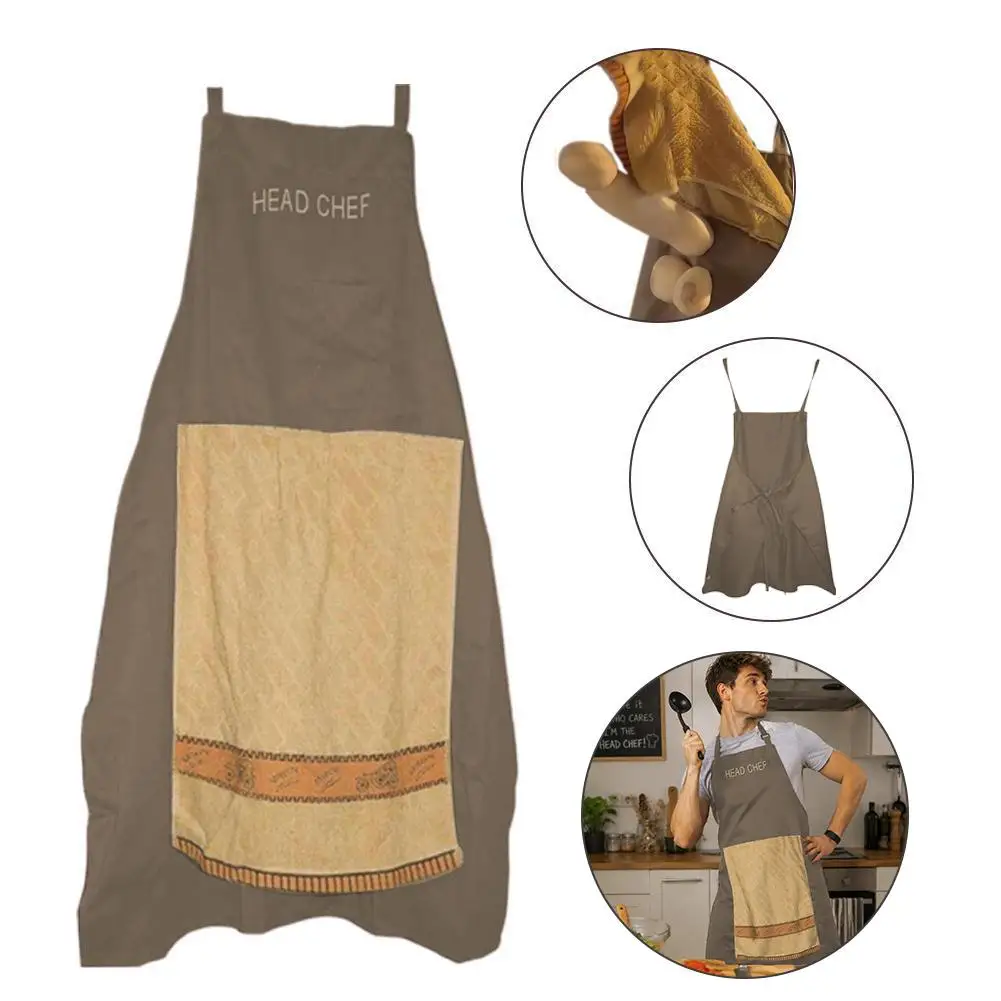 Funny Chefs Prank Apron with Pocket Funny Gifts Surprise Hiding Kitchen Cooking Novelty Apron Wipe Sweat Men Women Humor