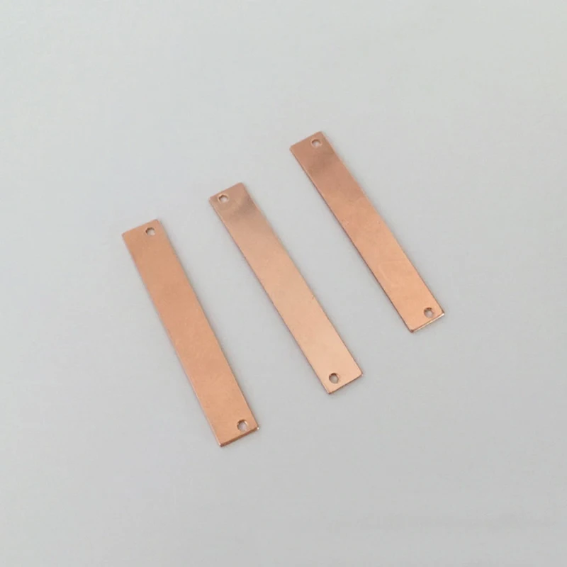 14K Rose Gold Filled Rectangle Connector Pendant Bar Blank Horizontal Charms with 2 Holes for DIY Jewelry Stamping Wholesale