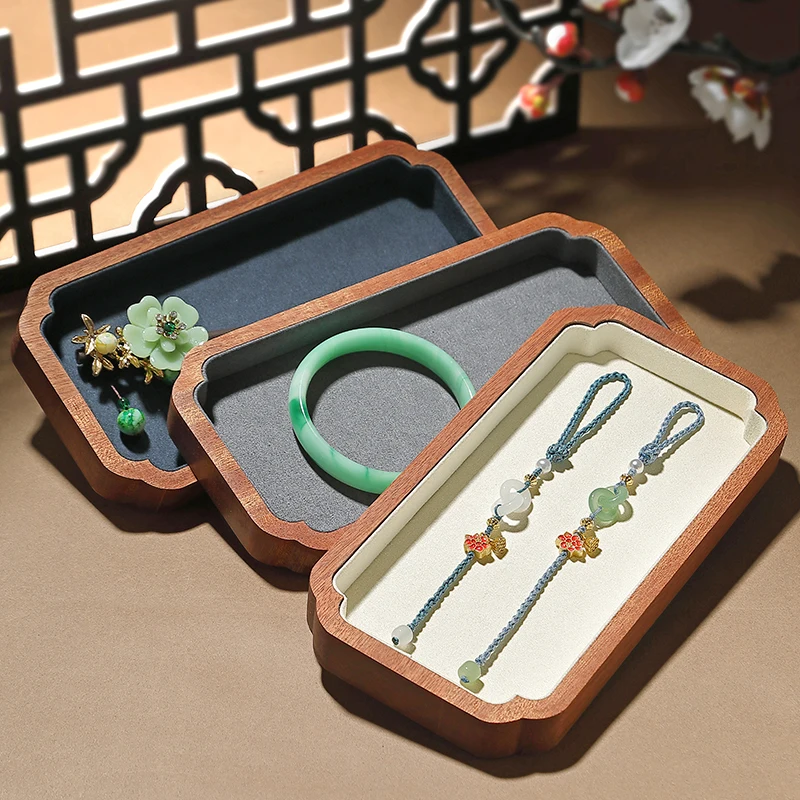 Jewelry Display Tray Ring Necklace Bracelet Wooden Storage Tray Jade Display Tray For Collecting and Viewing