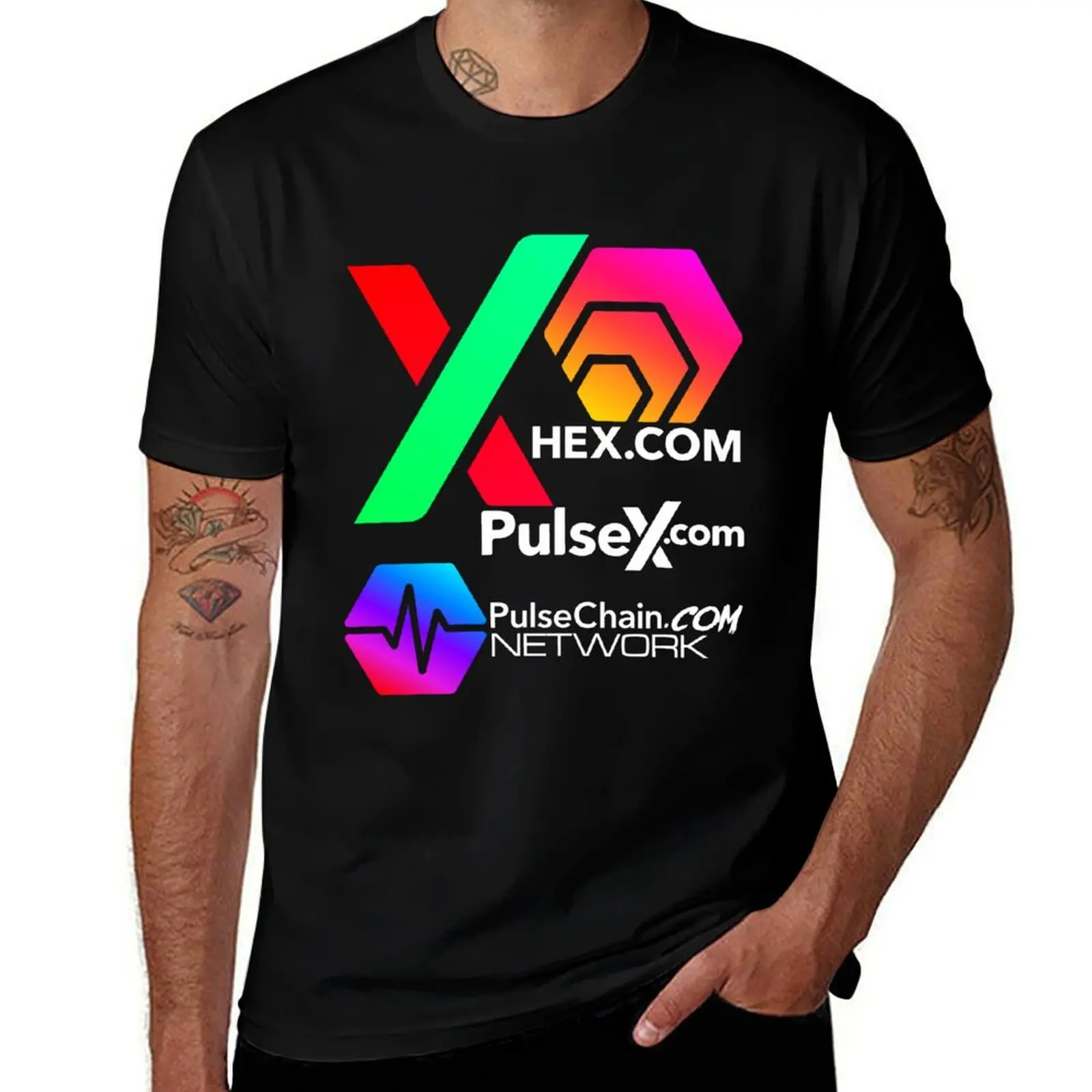 Hex PulseX Pulsechain T-Shirt Retro Style Print Casual Top T-Shirt