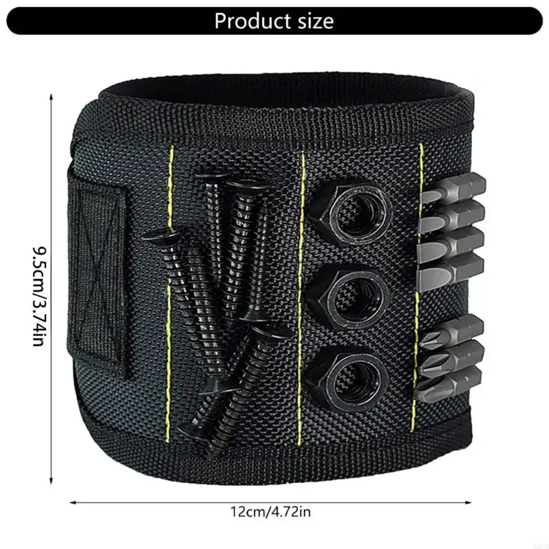 A2UD Magnetic Wristband for Holding Screws Nails Drilling Bit Wrist Tool Holders Belts with Strong Magnetic Gadgets for Men