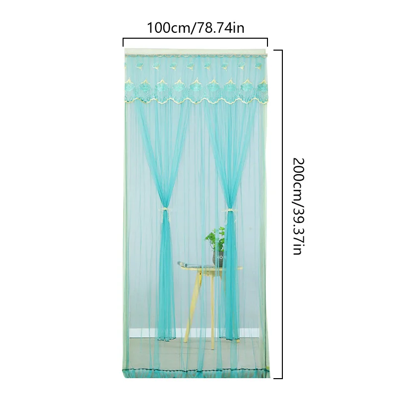 1PC Summer Door Curtain Double Layer Mesh Lace Embroider Screen Door Curtain Anti Insect Mosquito Net Door Curtain Home Decor