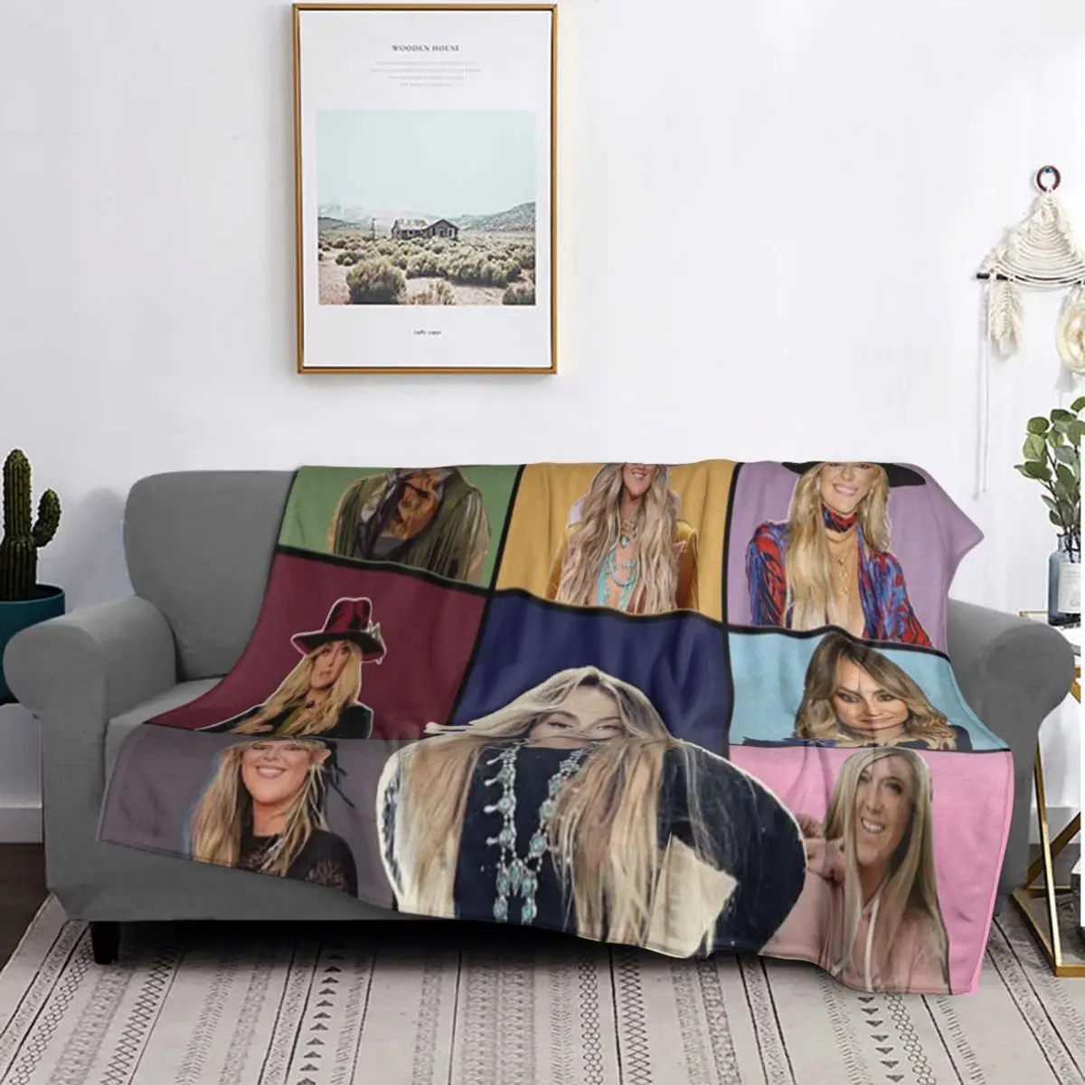 Lainey Wilson - Country's Cool Again Portrait Blankets Warm Flannel Throw Blanket Cover for Bed Living room Picnic Travel Couch