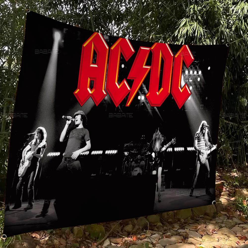 Rock Singer A-AC D-DC Band High End Quality Banner Printing Artistic Atmosphere Style Camping Flag