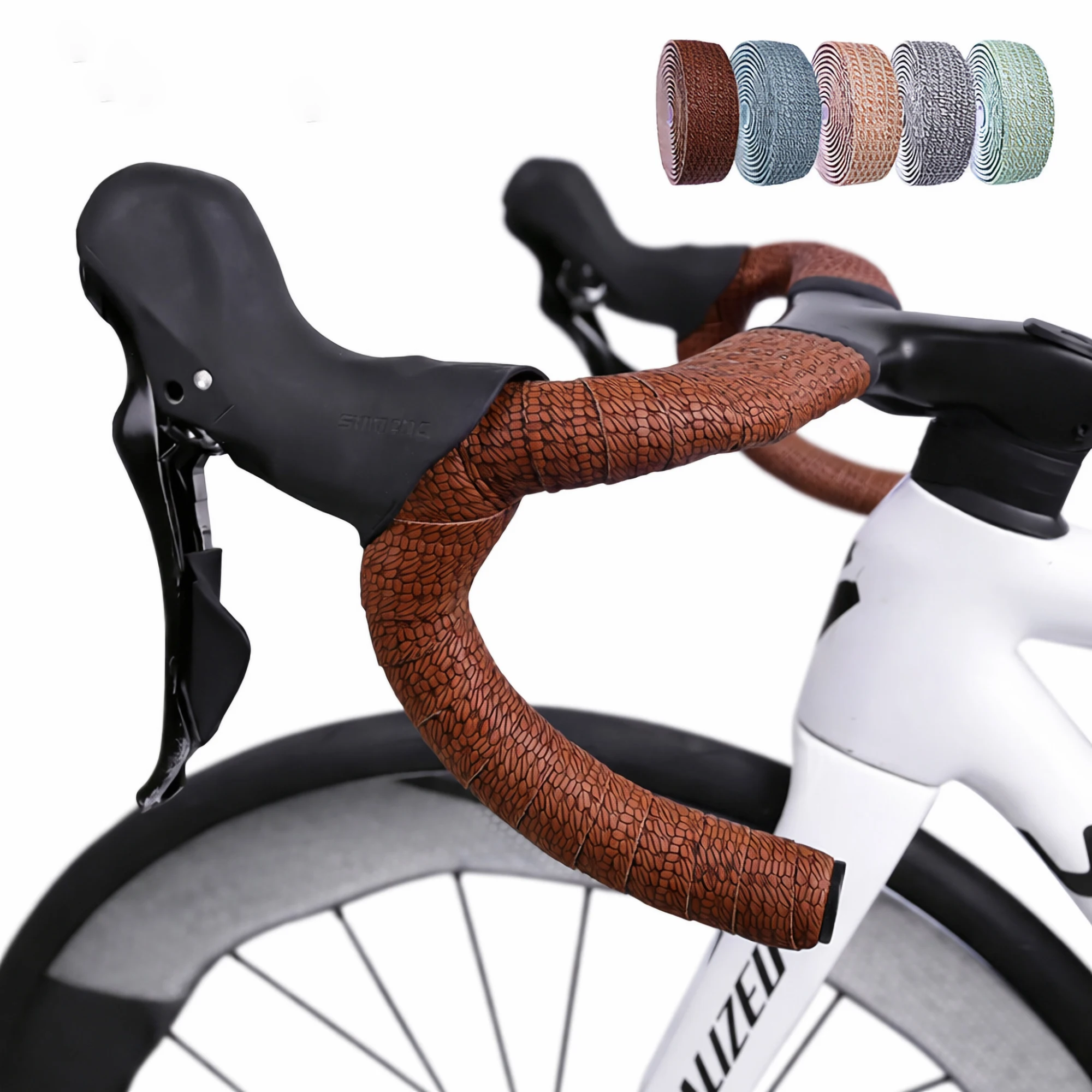 Road Bike Handlebar Tape Non-Slip Bicycle Bar Tape Shock Absorbing Cycling Handlebar Wrap Comfortable Grip for Drop Handlebars