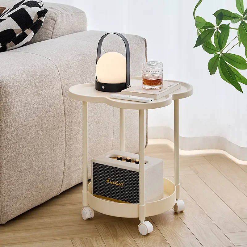 for Movable Trolley Living Room Sofa Side Creative Side Cabinet Shelf Four Leaf Clover Table Cross Border Labeling