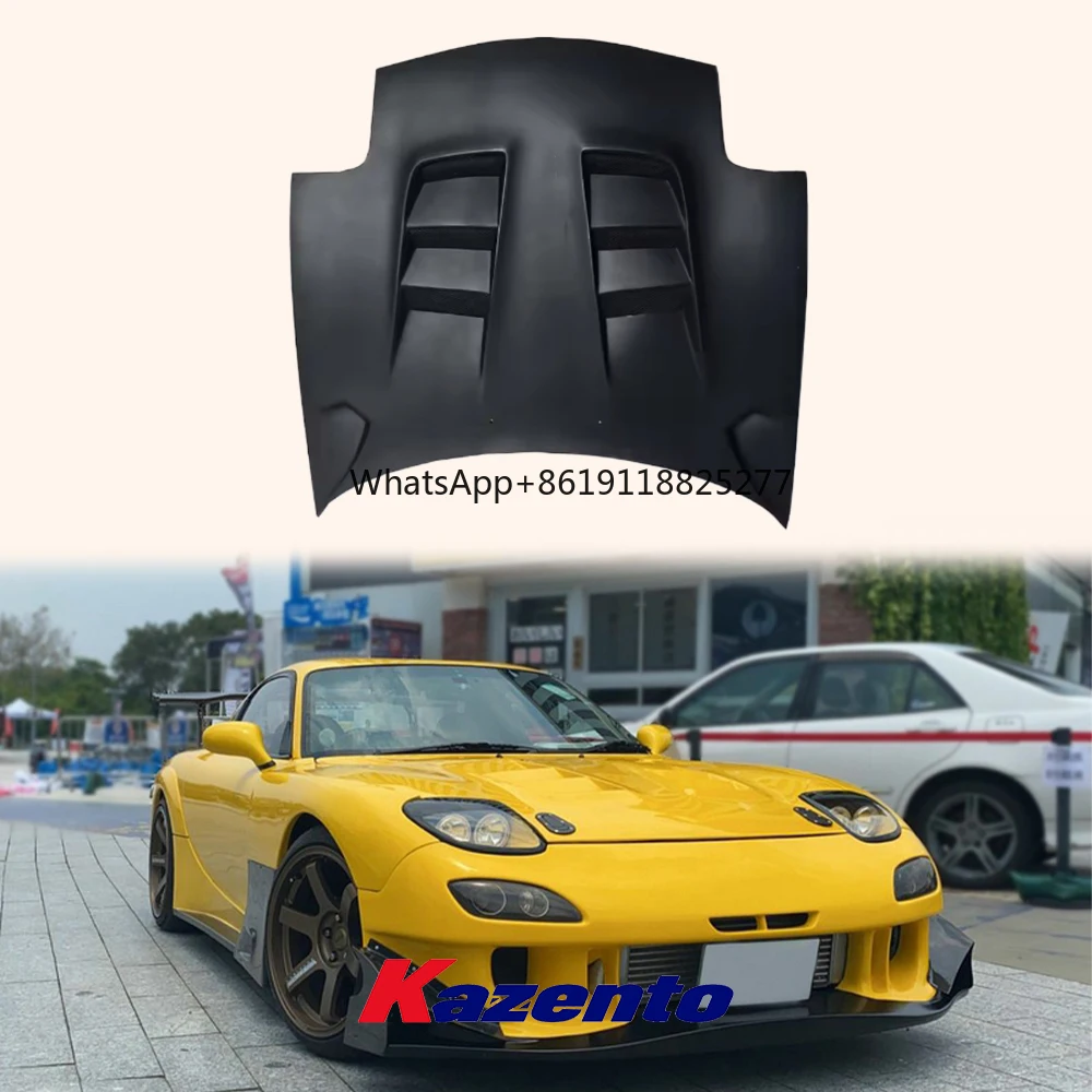 Car Parts Front Engine Bonnet For Mazda RX-7 RX7 FD3S RE Style Fiberglass FRP Unpaint Front Vent Hood