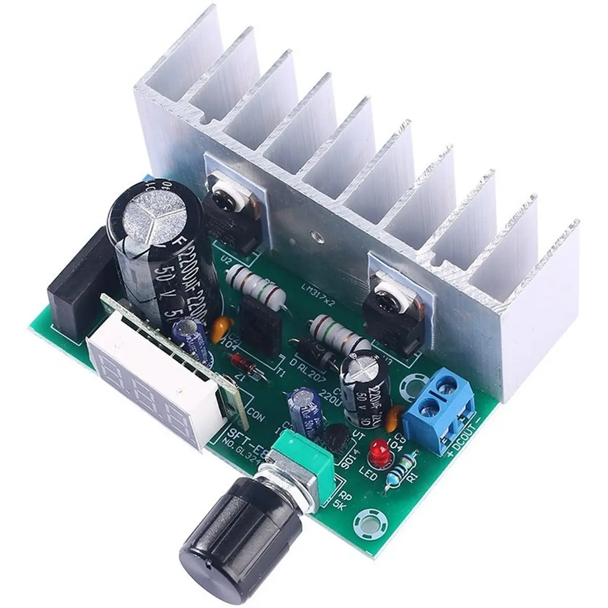 【POPULAR PICK】-Ultra-Stable LM317 Parallel Adjustable Voltage Regulator Power Supply Board Digital Display Regulator Power