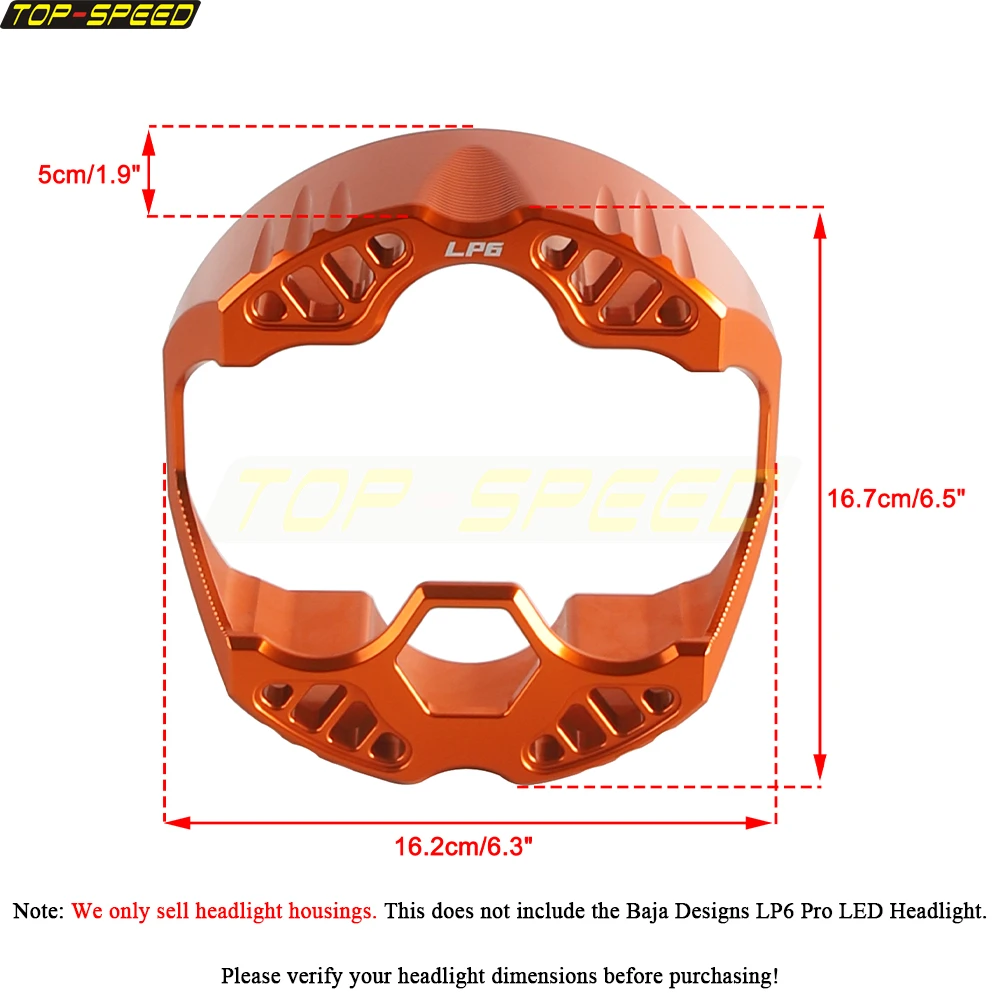 Motorcycle LED Headlight Housing Baja Designs LP6 Pro LED Headlamp Shell For Harley M8 Softail Low Rider EI Diablo Touring FLTRX view 5