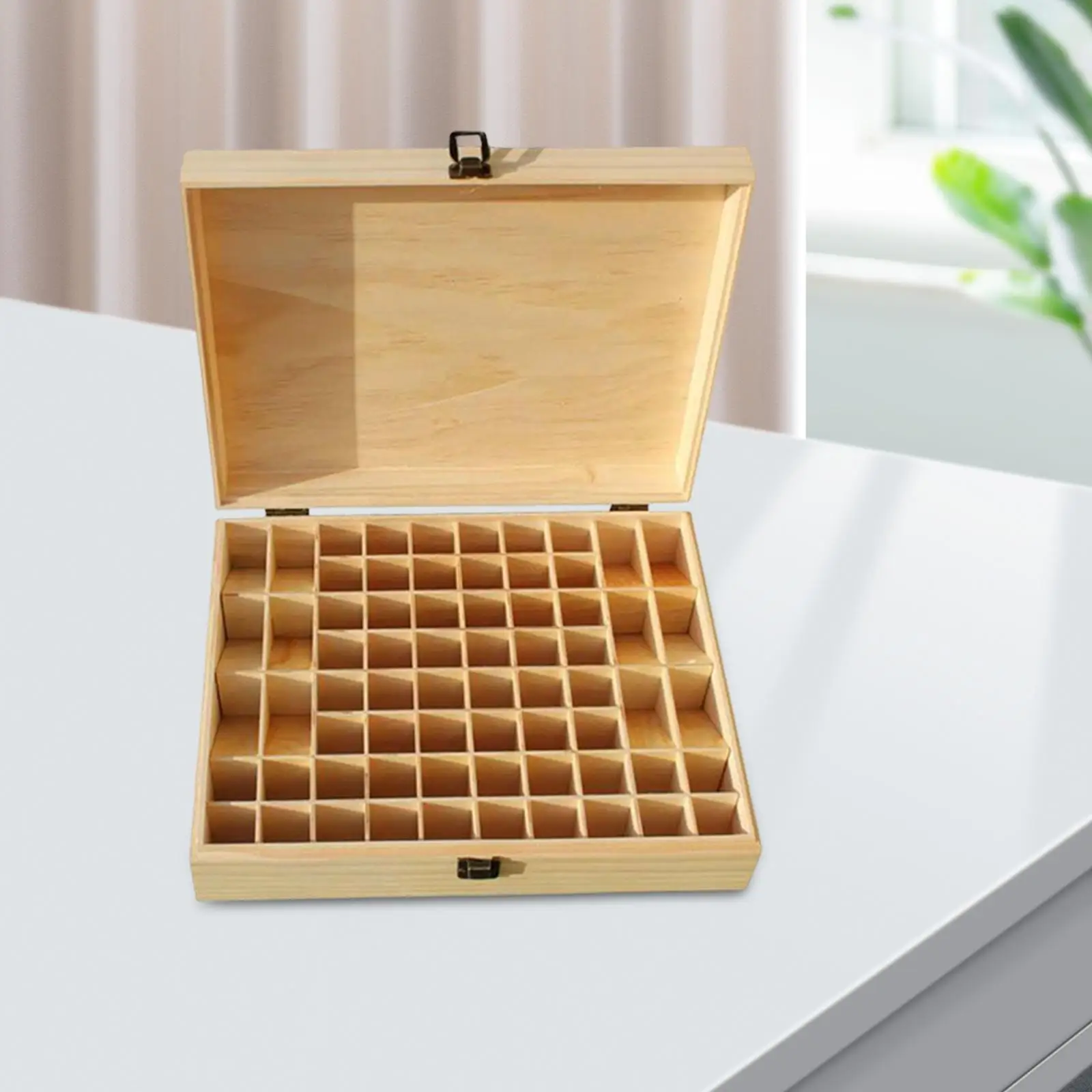 68 Grid Essential Oil Box Storage Box Creative Multi-Grid Solid Wood Cosmetics Jewelry Storage Box Wooden Gift Essential Oil Box