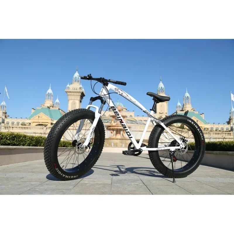 4.0 Extra Wide Fat Tire Snow Bike Variable Speed Shock Absorption Mountain Fat Bike For Sand Beach Snow Off-road Cycling Sports