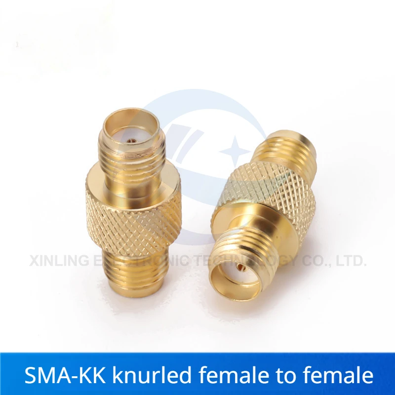 SMA-KK Mesh Knurled Adapter SMA Female Head SMA Female Head Rotating SMA Female 50 OHM RF Connector Antenna Connector