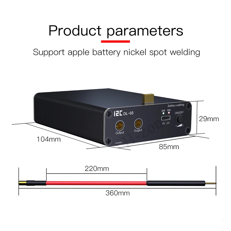 Riparatore di cortocircuito del saldatore a punti di I2C DL-03 30A per la rilevazione di guasto della scheda madre della saldatura a punti della batteria al litio di iPhone 18650