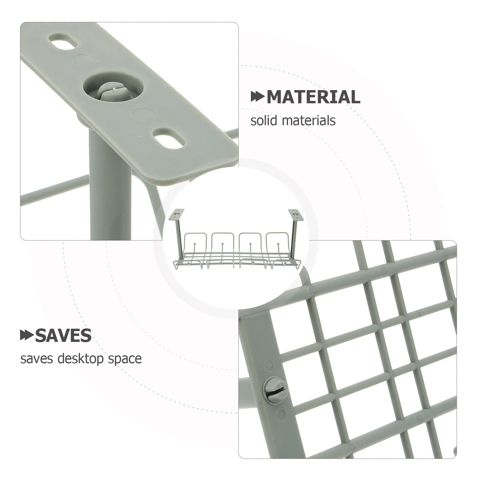 

2pcs Desk Cable Organizer Non-Drilling Under Desk Shelf For Cord Management Wire Tray Storage For Power Strip Cables