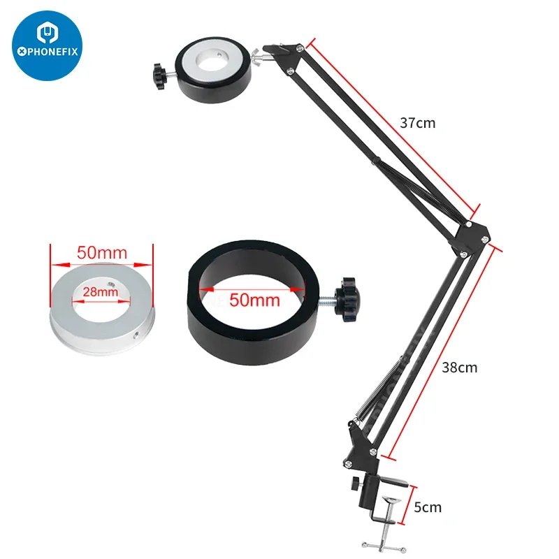 Professionele Universele Desktop Microfoon Opknoping Verstelbare Boom Schaar Arm Stand Houder Adapter Ring Voor Video Live Webcam