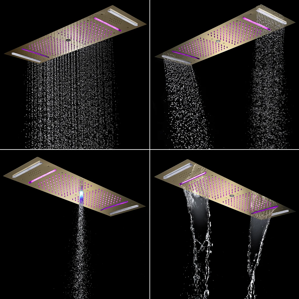 Qlonn 35*12 Inch Rain Shower Head Set Bathroom 6 Function Shower Faucet Large Flow Concealed Thermostatic Mixer Bath Accessories image 3