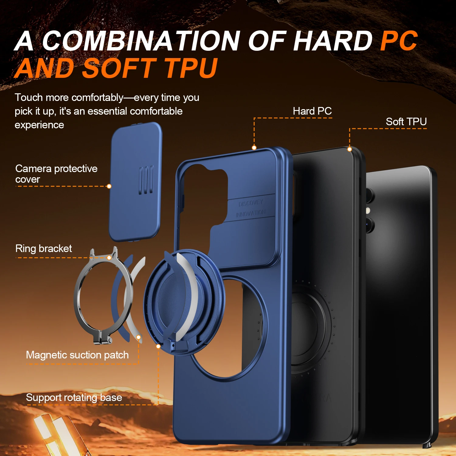 360° Rotate Shockproof Magnetic Stand Phone Case For Samsung S26 S25 S24 S23 Ultra Plus  Magsafe Slide Camera Protection Cover view 4