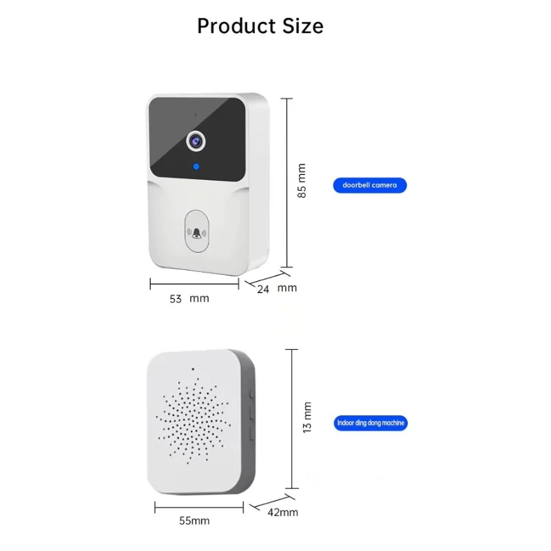 Wireless Doorbell Welcome Smart Outdoor Camera Night Vision HD Video Door Bell Voice Change For Home Monitor By Phone Security