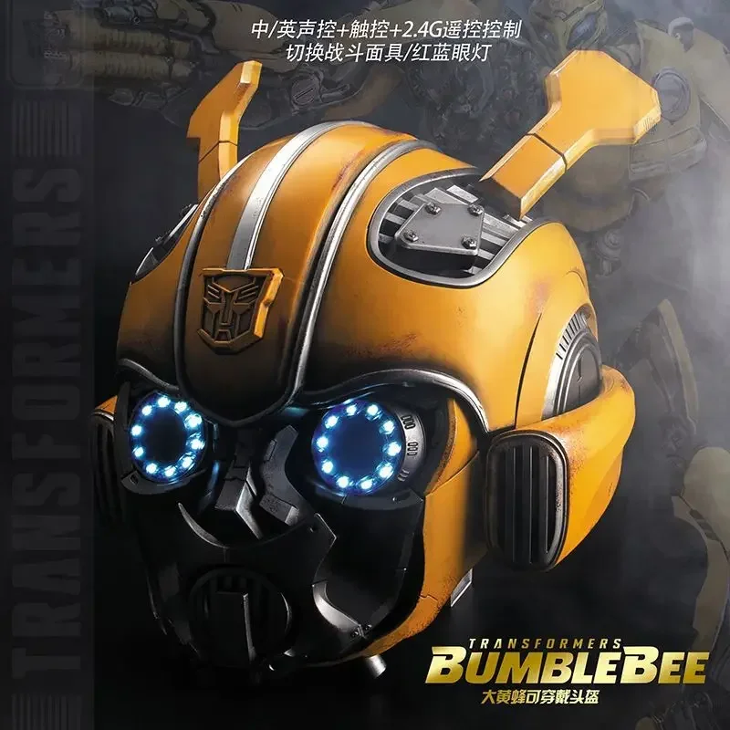 

Transformers Bumblebee 1:1 Helmet Bandai Original Genuine Masker Wearable Face Changing With Speakers Model Ornaments Toy Gifts