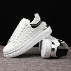 Luxury Men Shoes Couple White Shoes Men's Sports Casual Shoes Breathable Heightening Ladies Sneakers Skateboard/Tennis Shoes