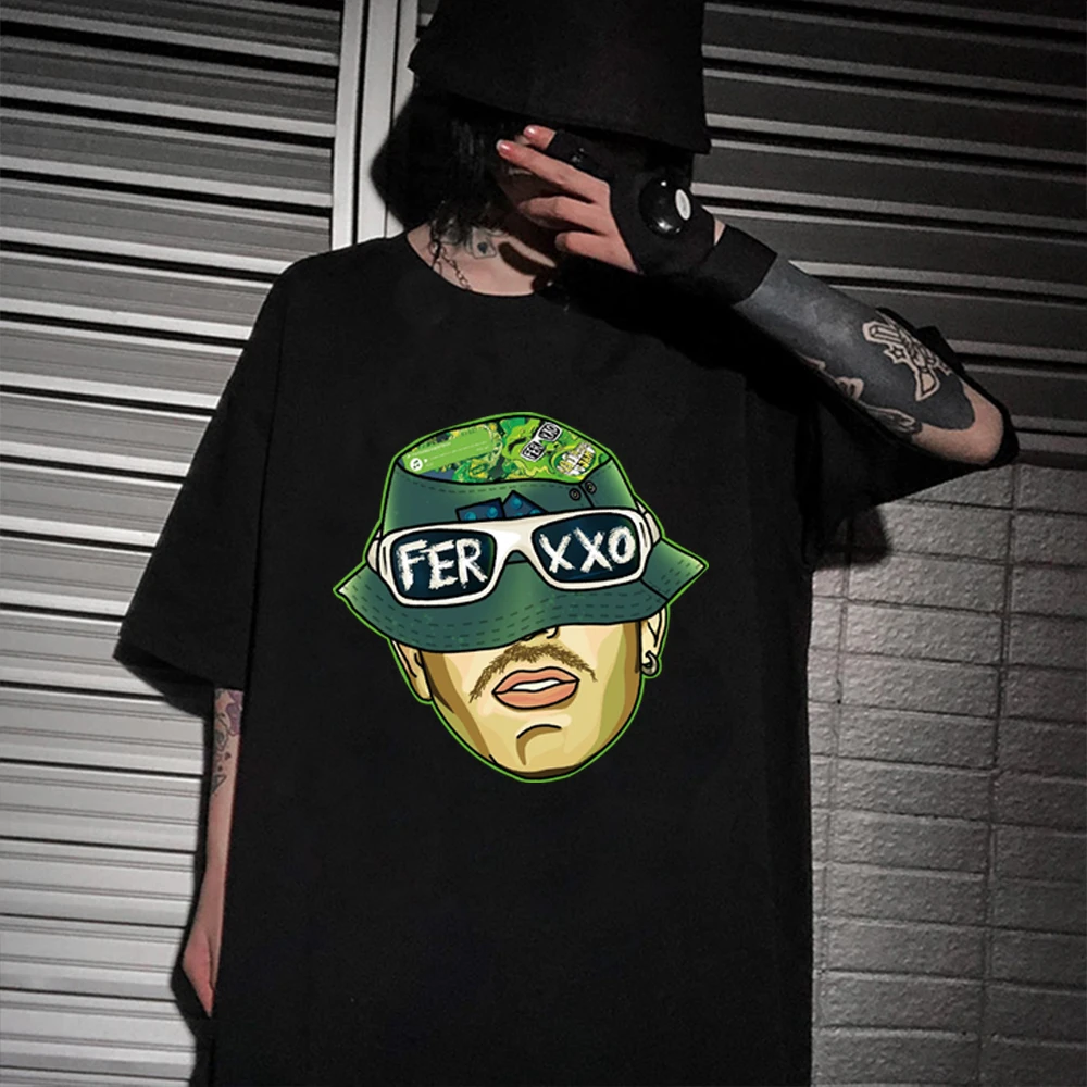 Feid Ferxxo T Shirt Men Women 90S Rapper Men's T-Shirt Short Sleeve Tee Unisex Streetwear Men's Oversize T-Shirts