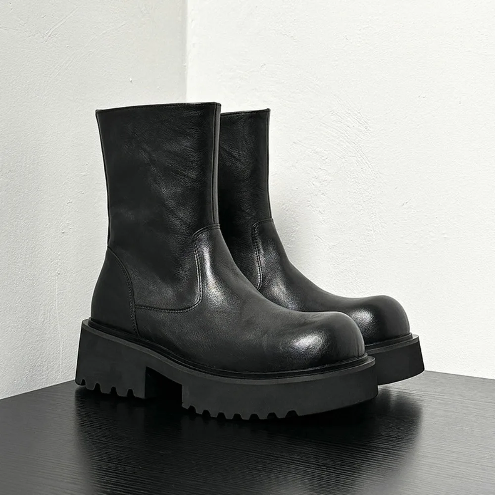 Men's Versatile Casual British Style Heightening Chelsea Boots, Paired with Trendy and Simple Ankle Boots for Outerwear