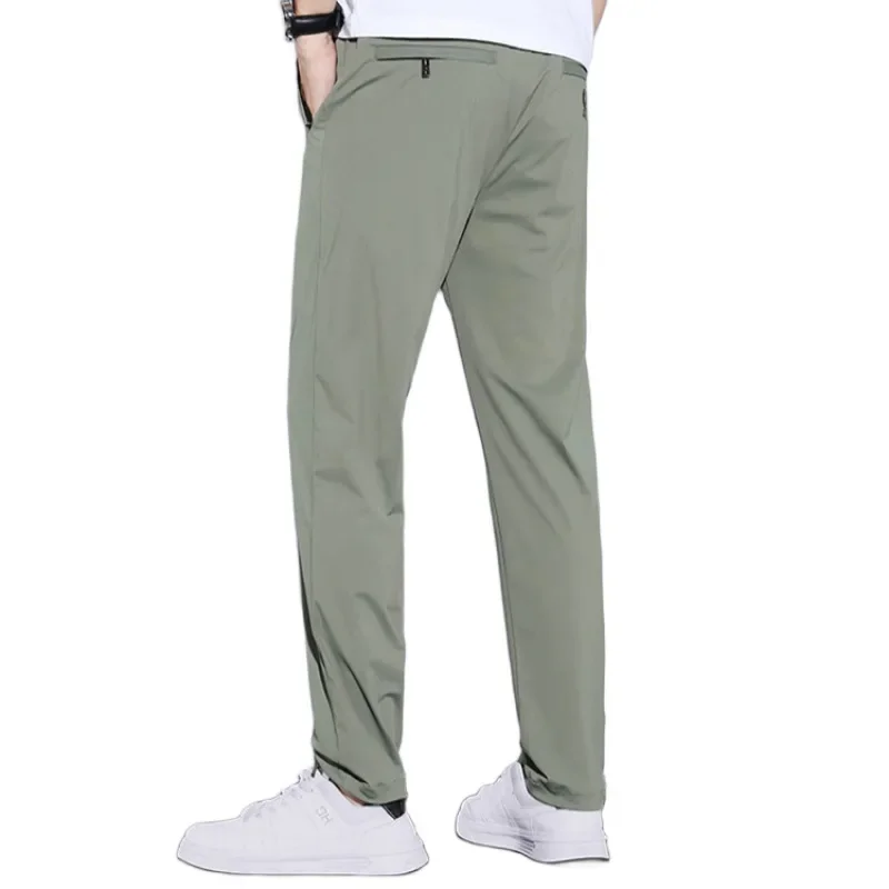 Heren zomer ijszijde casual broek ultradunne sneldrogende stretch ademende rechte losse broek dunne outdoor elastische joggingbroek