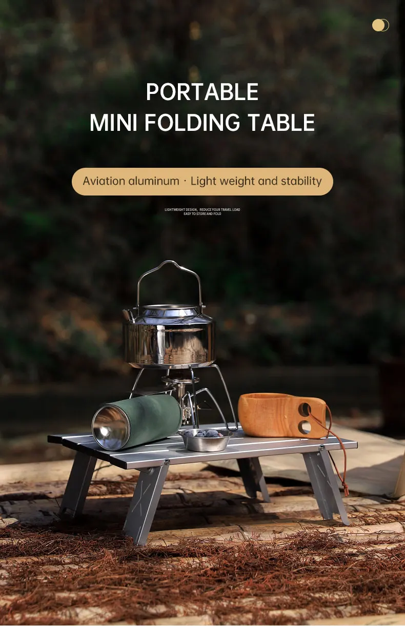 Camping Mini Foldable Table Portable Aluminum Alloy Folding Table for Outdoor Picnic Barbecue Tours Tableware  Camping Accessori