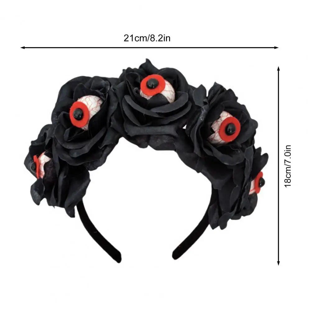 Halloween Hair Hoop Handmade Simulated Eyeball Rose Headband Horror Elastic Headband Head Accessory Глазный Пояс