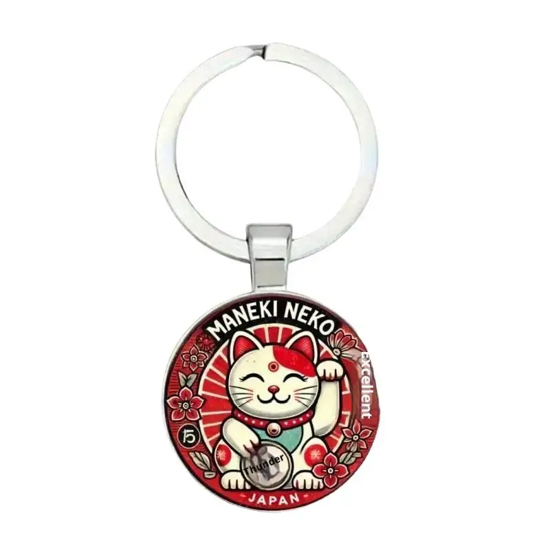 1/3/5 Pièces Porte-clés en alliage Chat porte-bonheur japonais, Breloque de la fortune, Pendentif pour sac et voiture, Cadeau de fêtes