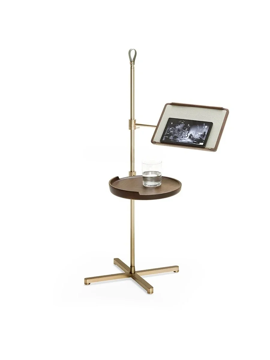 

Italian Mobile Storage Rack Living Room Modern Simple Stainless Steel up and down Adjustable High-End Side Table