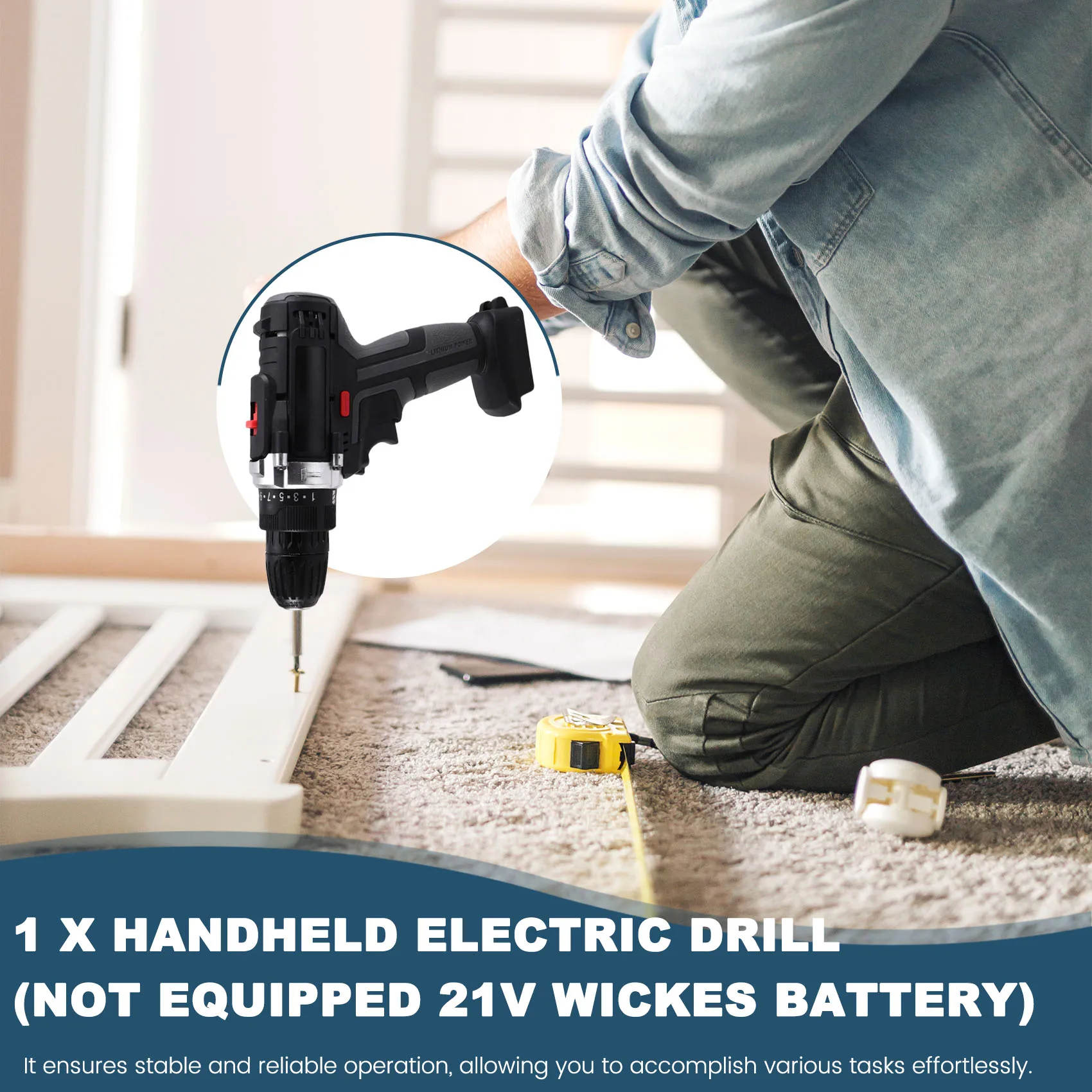 

Электрическая дрель-шуруповерт HLZS-2-Speed, бытовая, аккумуляторная, для батареи 21В Wickes