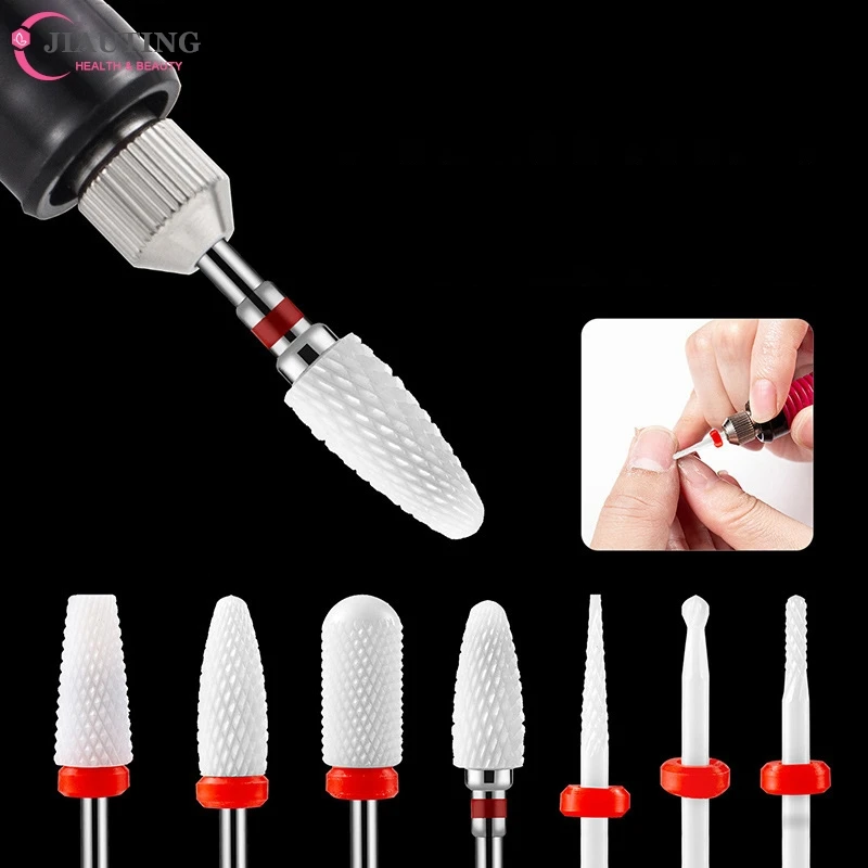 1PCS Ceramic Tungsten Nail Drill Bit Milling Cutter For Manicure Pedicure Nail Files Buffer Nail Art Equipment Accessory