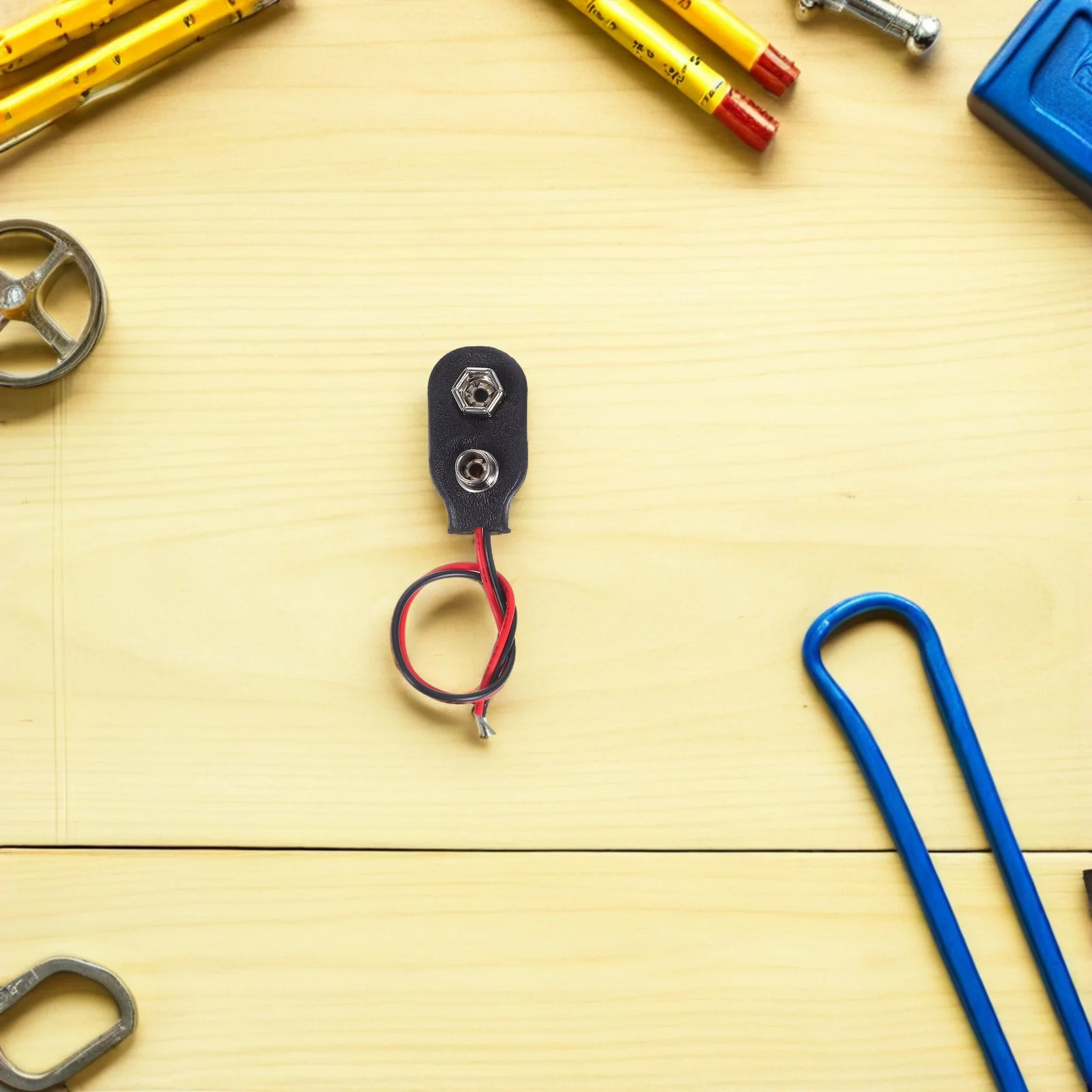 

50pcs Clip With Cable 9V Connector Black Plastic Metal 10Cm Long For Led Power Supply Student Experiment Crimp