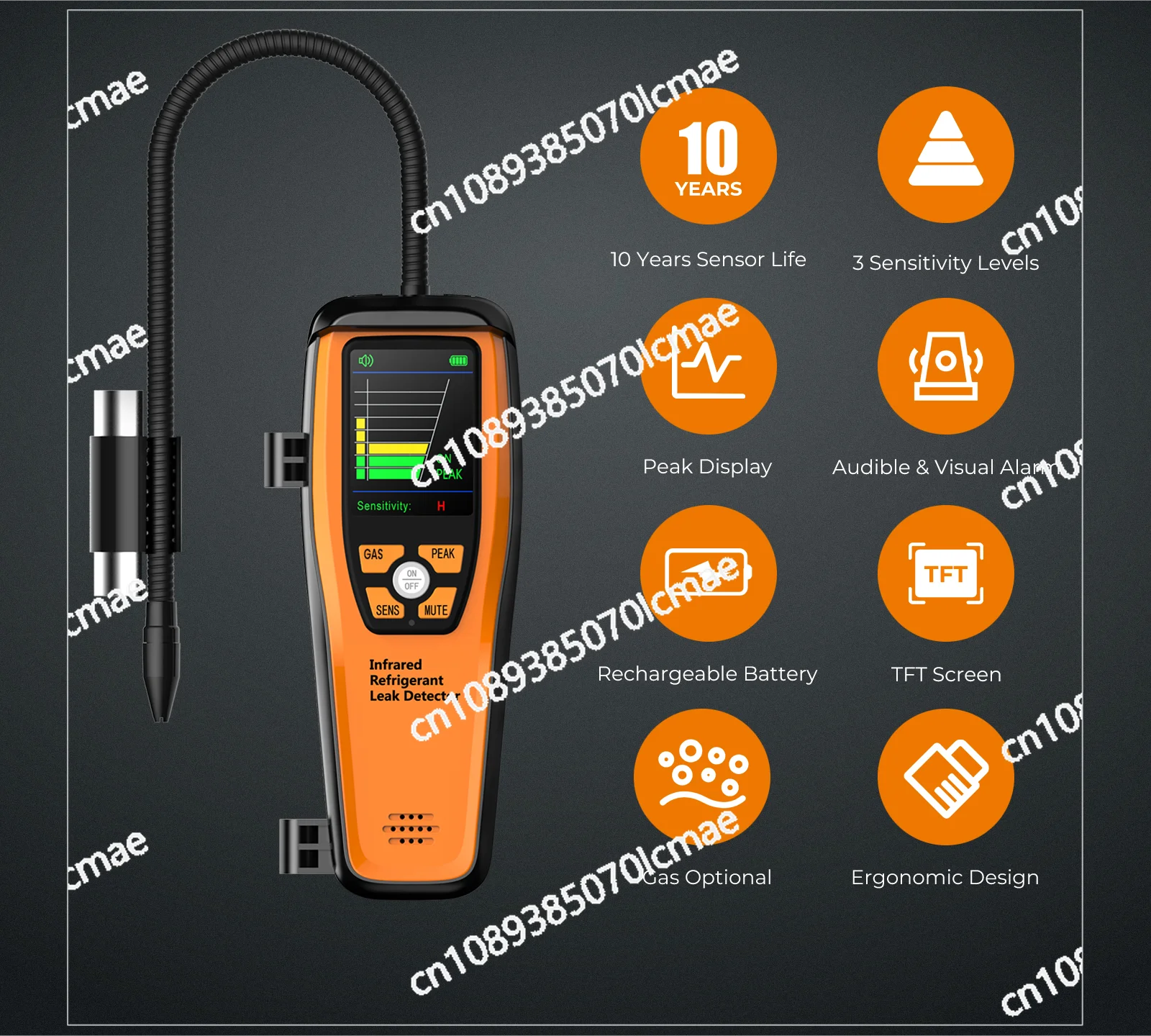 Advanced Refrigerant Fluorine Leak Detector, HVAC Gas Analyzer, Halogen Testing