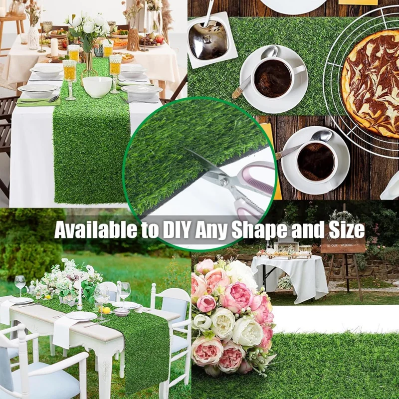 1PC 39.37 Inch Synthetic Grass Rug with Drain Holes, Indoor Outdoor Turf Mat for Dog Potty Training & Garden Decor