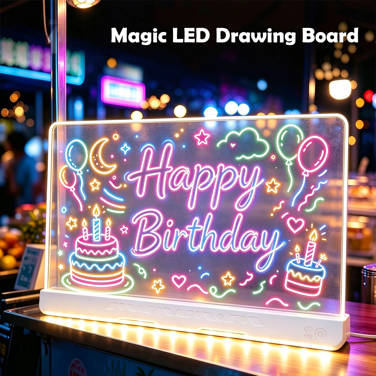 LED Drawing Board Toys, Light Up Doodle Board Multiple Color Lights wiped and Reused Halloween Christmas Birthday Gifts