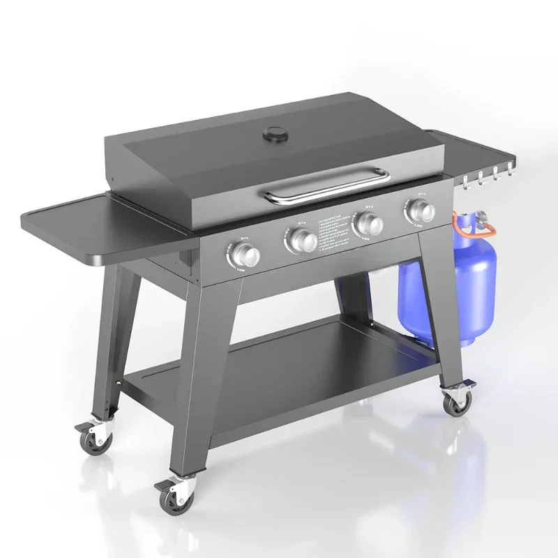 Burner Gas Stove Kettle BBQ Charcoal Grill For Outdoor Kitchen