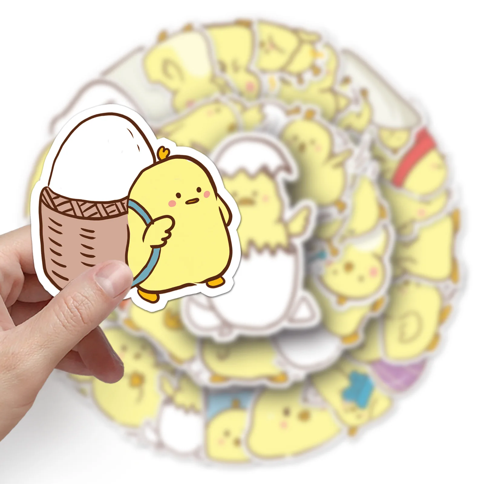50PCS Cute Little Chicken Graffiti Stickers Yellow Chicks Cartoon Decal DIY Luggage Phone Guitar Skateboard Waterproof Sticker