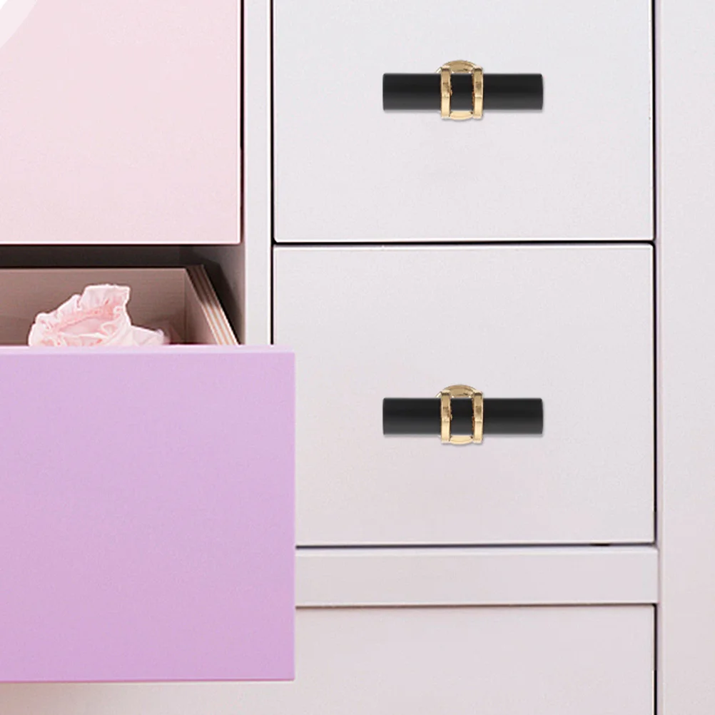 

10pcs Black Cabinet Handle Zinc Alloy Drawer Pulls Sturdy Tight Fit For Wardrobe Closet Door Replacement Furniture Pull