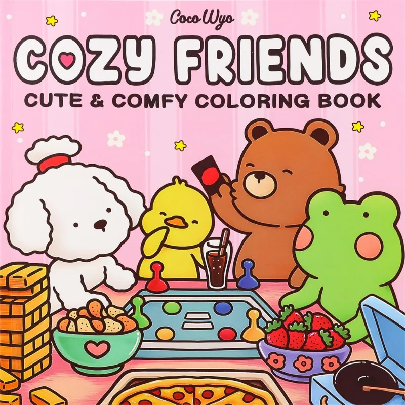 Christmas Coloring Book COZY FRIENDS Coloring Book For Adults And Teens Featuring Adorable Creatures for Christmas Gifts