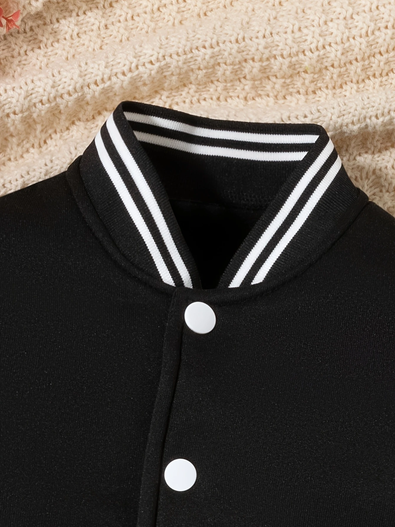 1 Uds Otoño Invierno ropa para niñas botas en Da Ground estampado de doble cara corto recortado estilo escolar chaqueta de béisbol para niñas