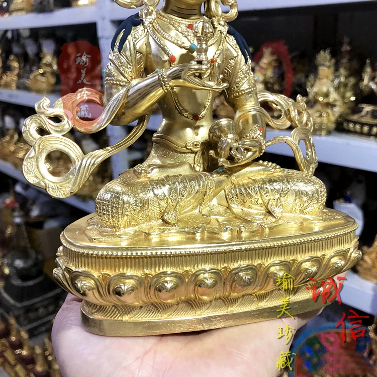 Imagem -05 - Budismo Douração Dourado Vajra Buda Bell Vajrasattva Estátua Top Buddha Talismã Alto Grau Sudeste Asiático Tailândia