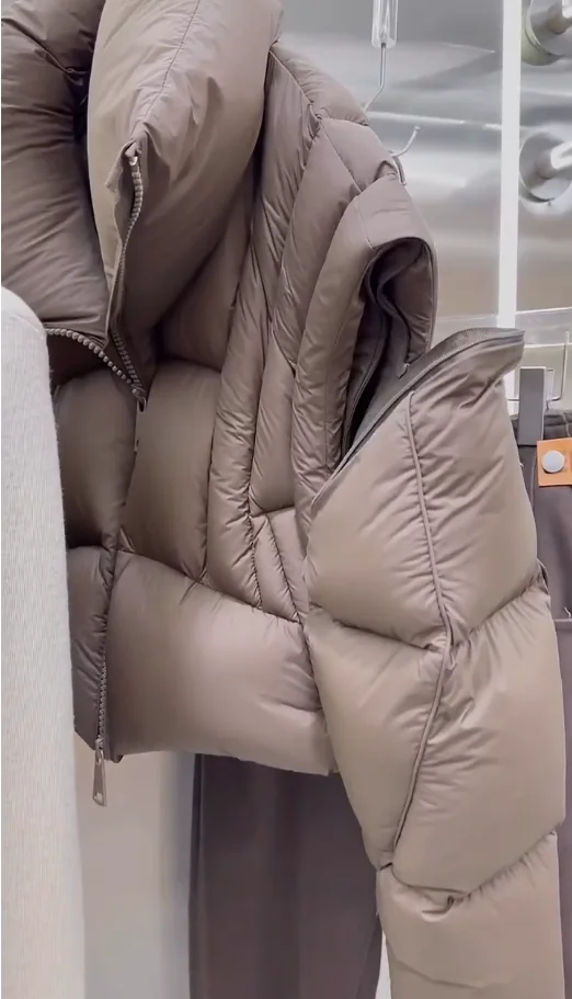 Ele ort Casaco de inverno feminino com capuz Jaet Ultra-Viscous Azul Du Feather Outerwear Coreano Sle Corte reto