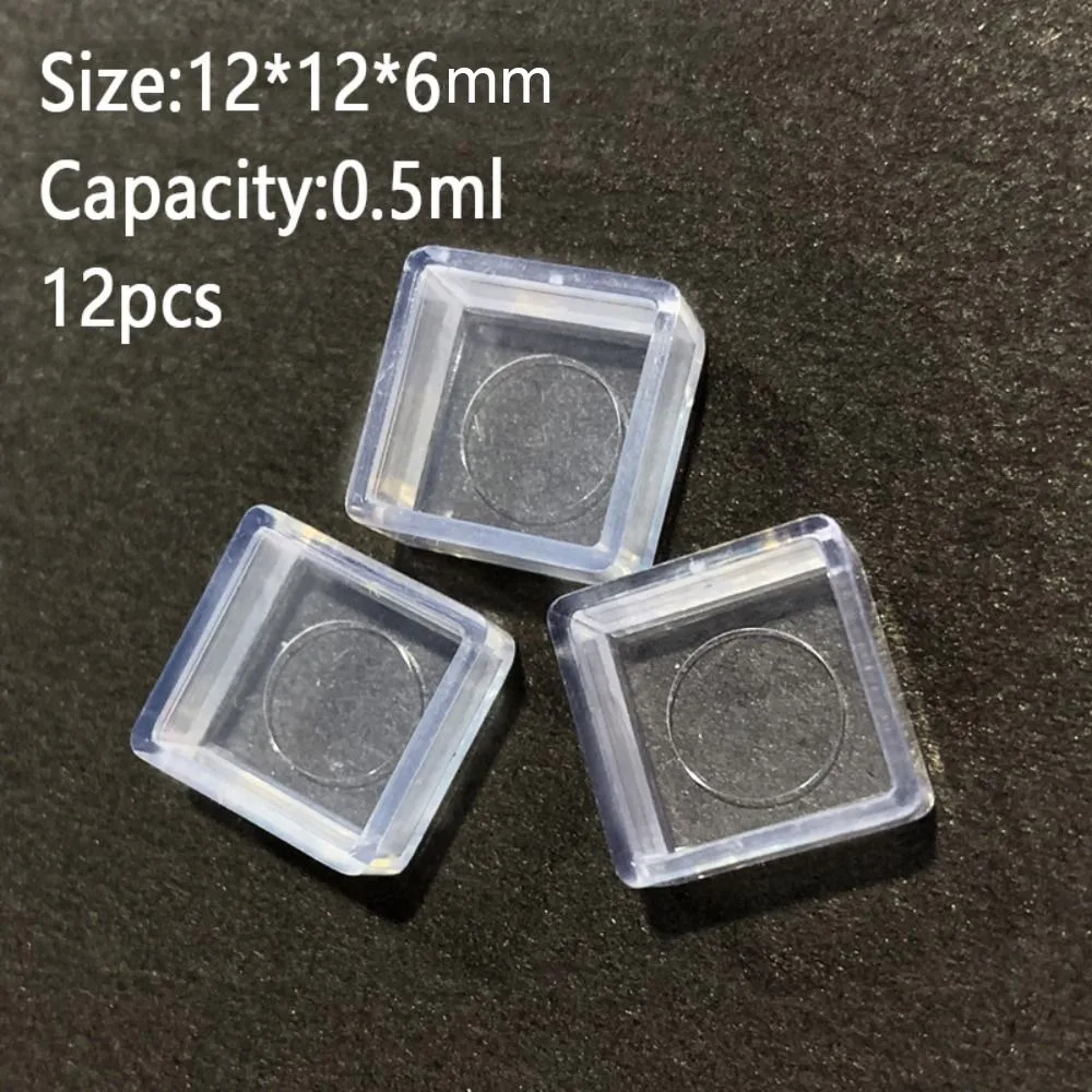 Pequeña Mini caja de pintura de acuarela portátil, herramienta de pintura de sartén de pintura de plástico vacía cuadrada de Color blanco/transparente