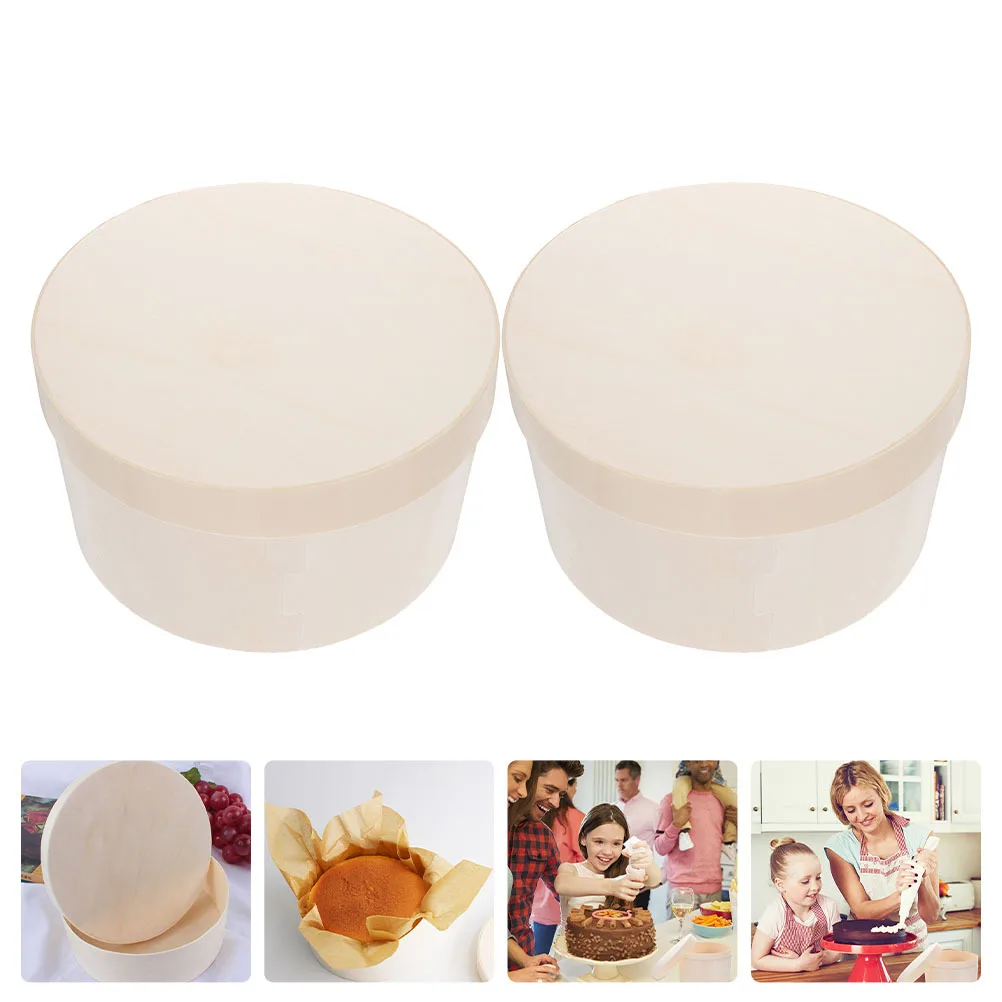 

2Pcs Cake Boxes Round Practical Cake Storage Cases for Party Wedding Birthday Dessert Packing Food Grade