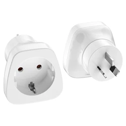 2pcs 3Pin AU NZ Power Plug Adapter, EU to AU/NZ Plug Adapter Converter, New Zealand Australia Travel Plug Wall Charge Socket