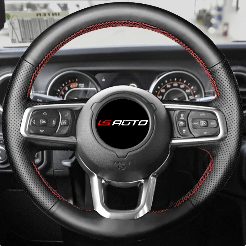 Nappa Leather Steering Wheel Cover for Jeep Wrangler JL Jlu 2018-2023 Gladiator JT 2020 2021 Year Funda Volante Car Accessories