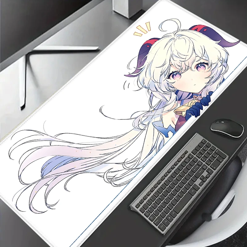 Anime character large gaming mouse pad kawaii cartoon desktop accessory, non-slip rubber rectangular desk mat