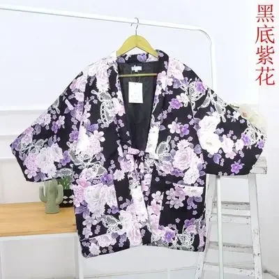 Haori الشتاء للنساء كيمونو اليابانية التقليدية مبطن الحشو القطن معطف فضفاض يوكاتا فام Hanten سترة بيجامة Japonais